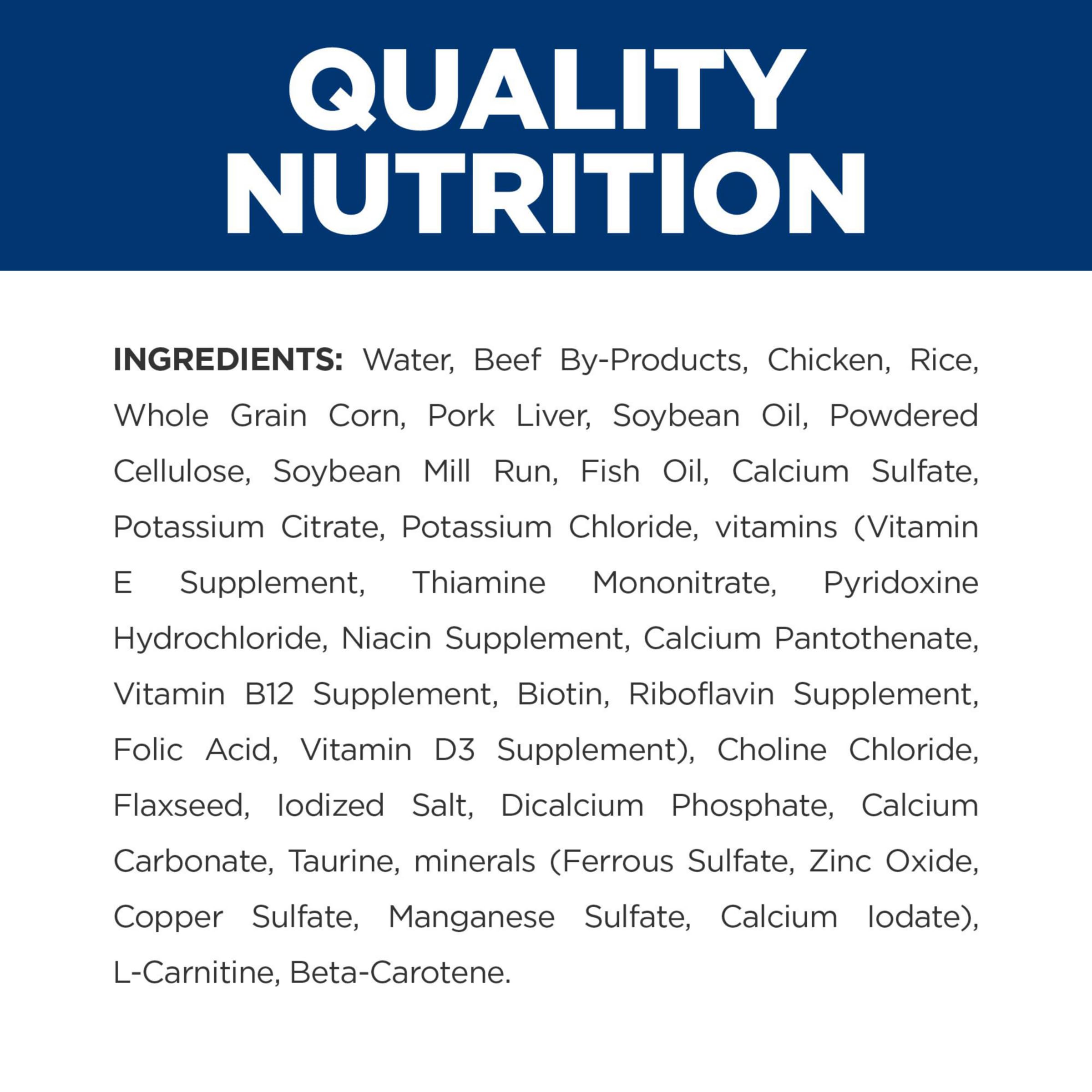 Hill's Prescription Diet c/d Multicare, antioxidantes y omega-3 para nutrición equilibrada.