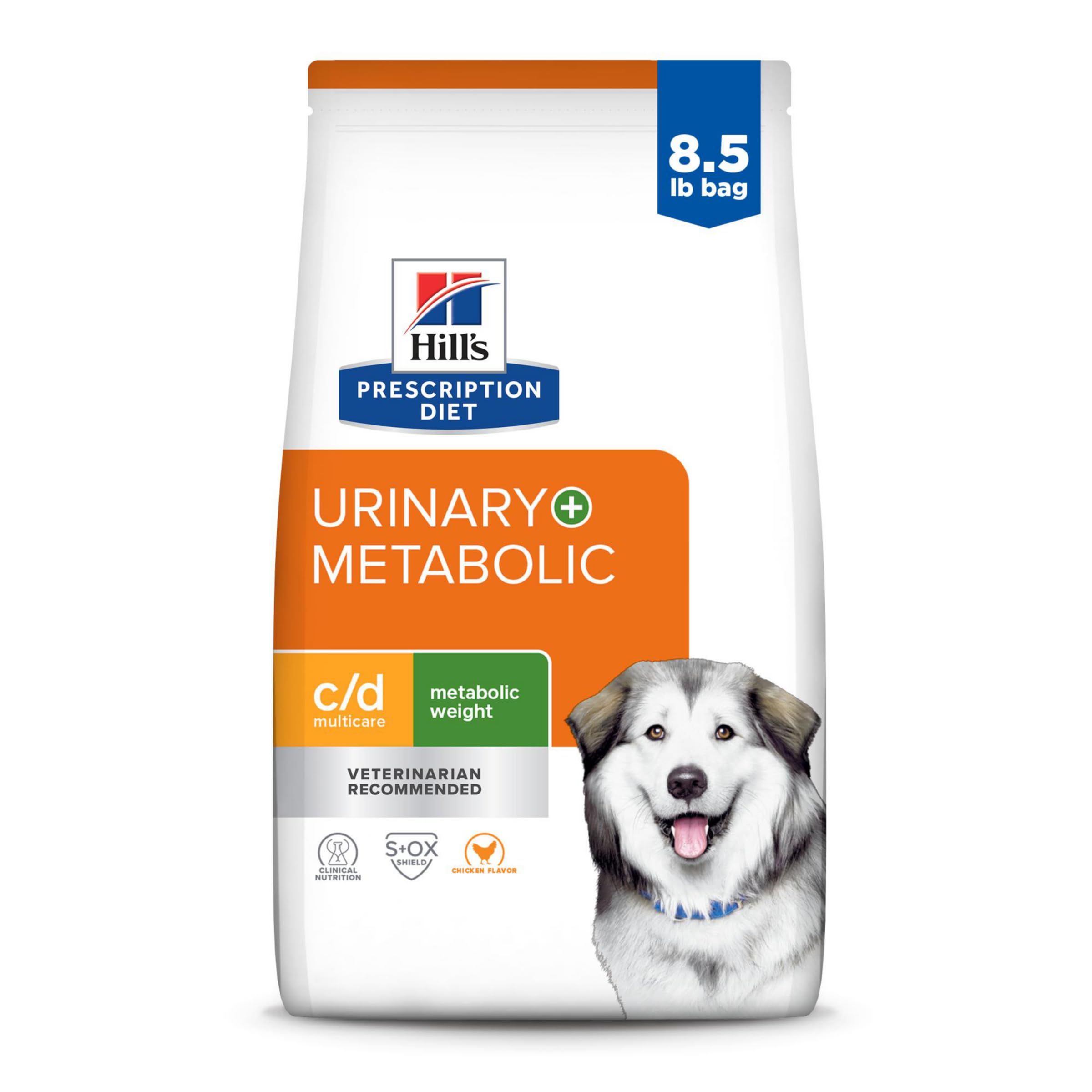 Hill's Prescription Diet c/d Multicare Metabolic bolsa de 8.5 lb croquetas de pollo para salud urinaria.