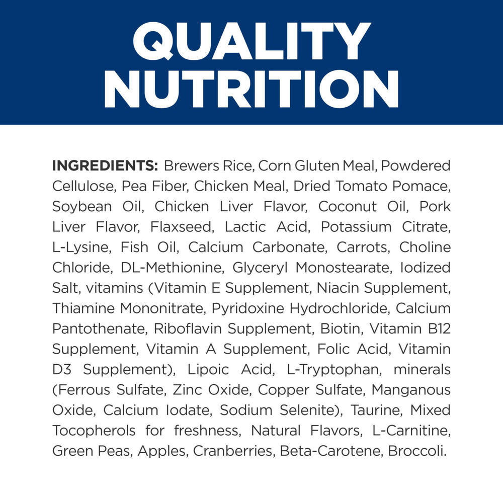 Hill's Prescription Diet c/d Multicare Metabolic perro comiendo croquetas crujientes.