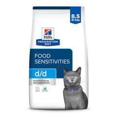 Hill's Prescription Diet d/d, bolsa de 8.5 lb, apoyo a sensibilidades en gatos.