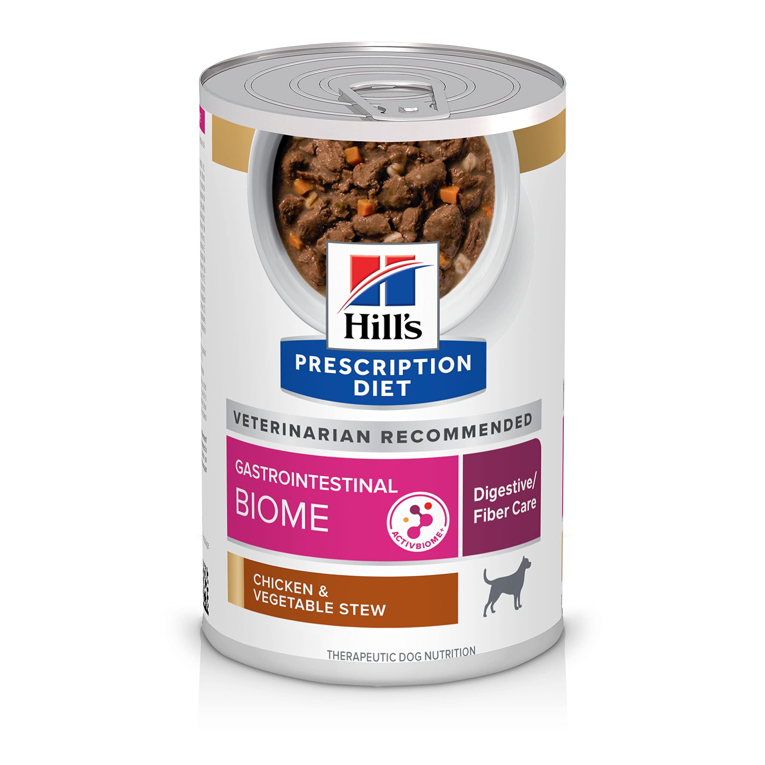 Hill's Prescription Diet Gastrointestinal Biome, lata de 12,5 oz abierta para servir comida