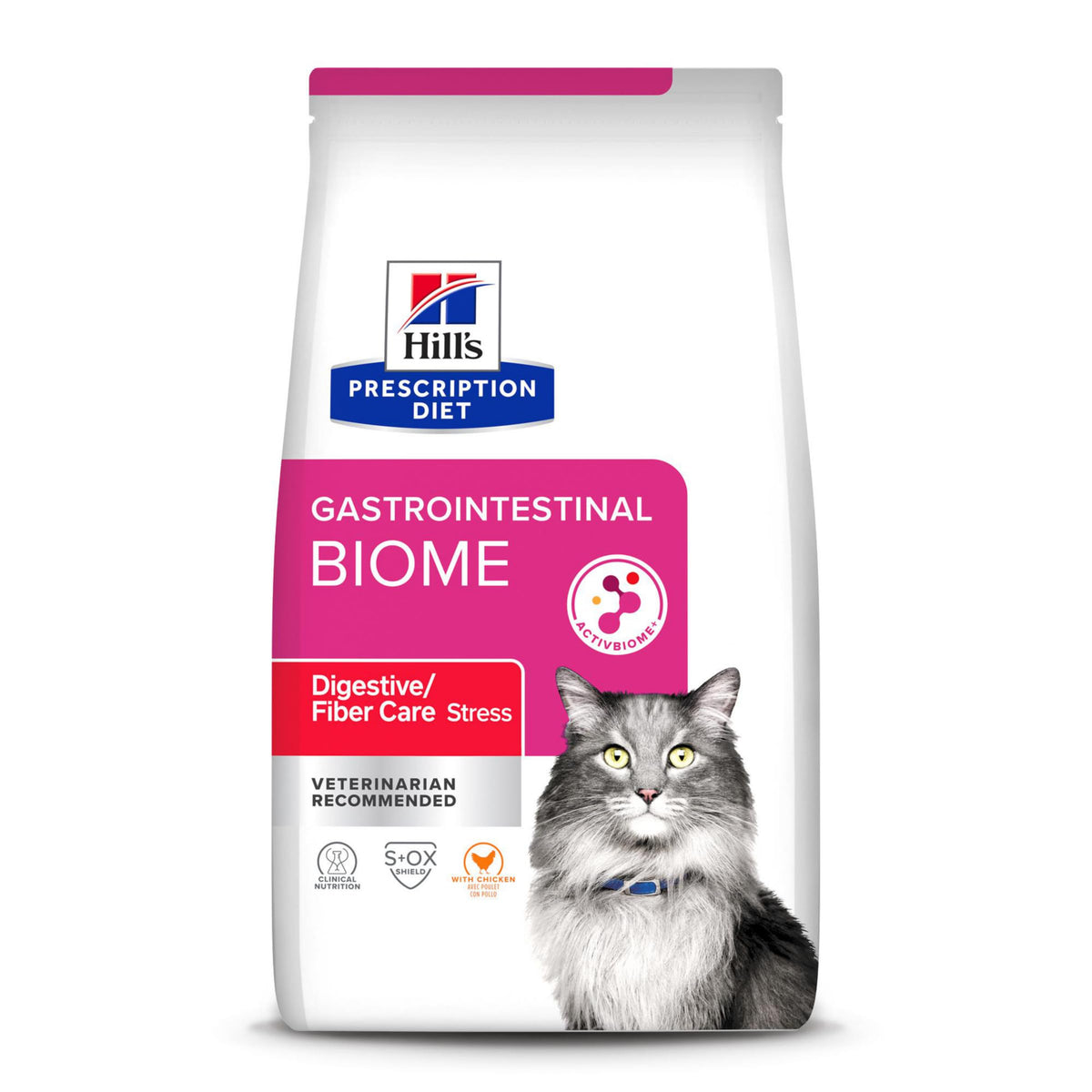 Hill's GI Biome Stress, bolsa de 4 lb con pollo para apoyo digestivo