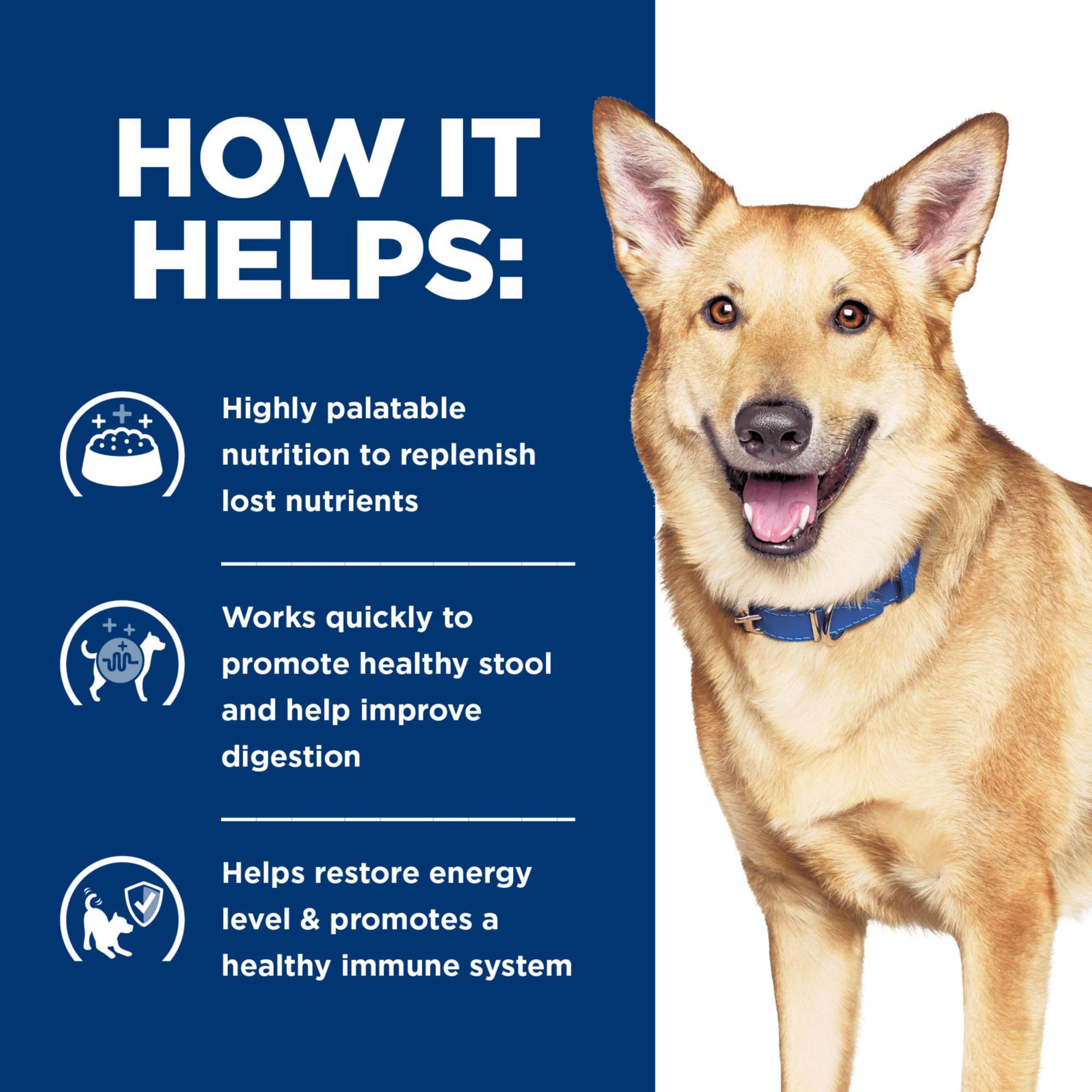 Hill's i/d recomendada por veterinarios para apoyo nutricional terapéutico.