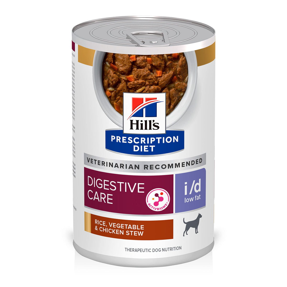 Hill's i/d bajo grasa en lata con guiso y arroz para apoyar la digestión canina