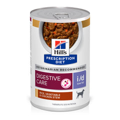 Hill's i/d bajo grasa en lata con guiso y arroz para apoyar la digestión canina