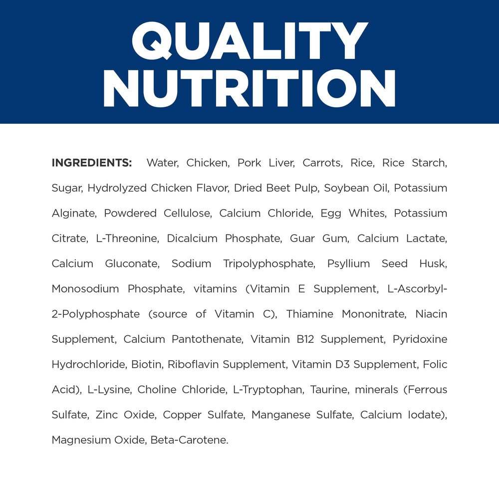 Hill's Prescription Diet i/d, lata con omega-3 y omega-6 para piel y pelaje.