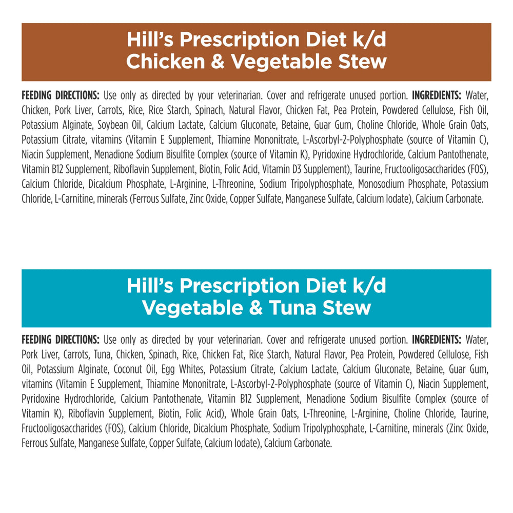 Hill's Prescription Diet k/d estofado vegetales y atún en lata