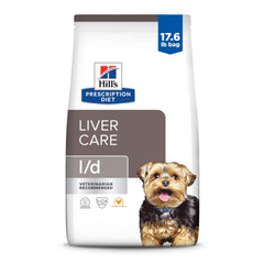 Hill's Prescription Diet l/d croquetas secas para perros con pollo; posible apoyo al higado