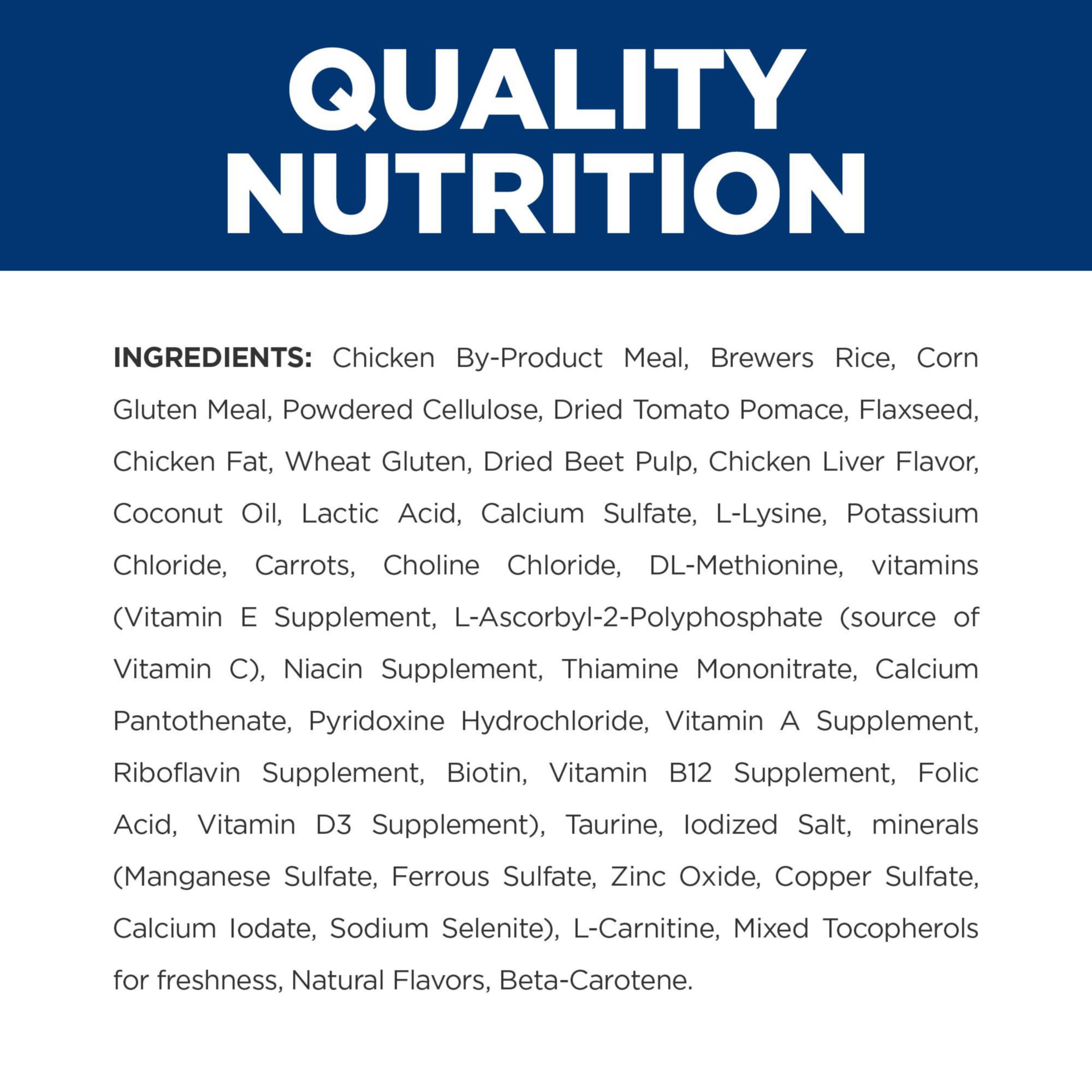 Hill's Prescription Diet Metabolic etiqueta nutricional clara para plan de peso