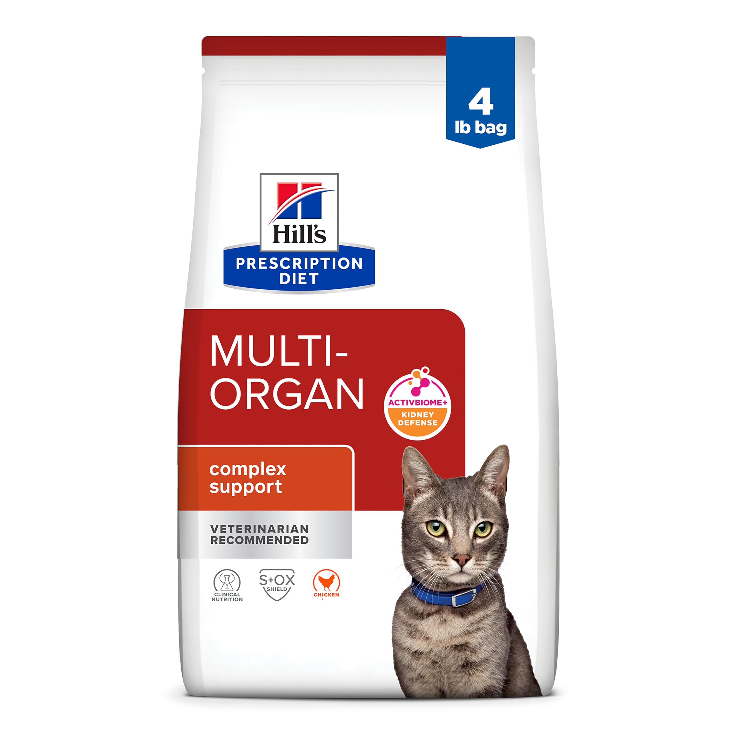 Hill's Prescription Diet Multi-Organ, alimento seco para gato con pollo para apoyar órganos