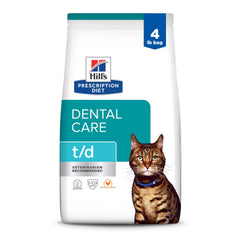 Hill's Prescription Diet t/d croquetas de pollo para gatos, ayudan a la salud dental