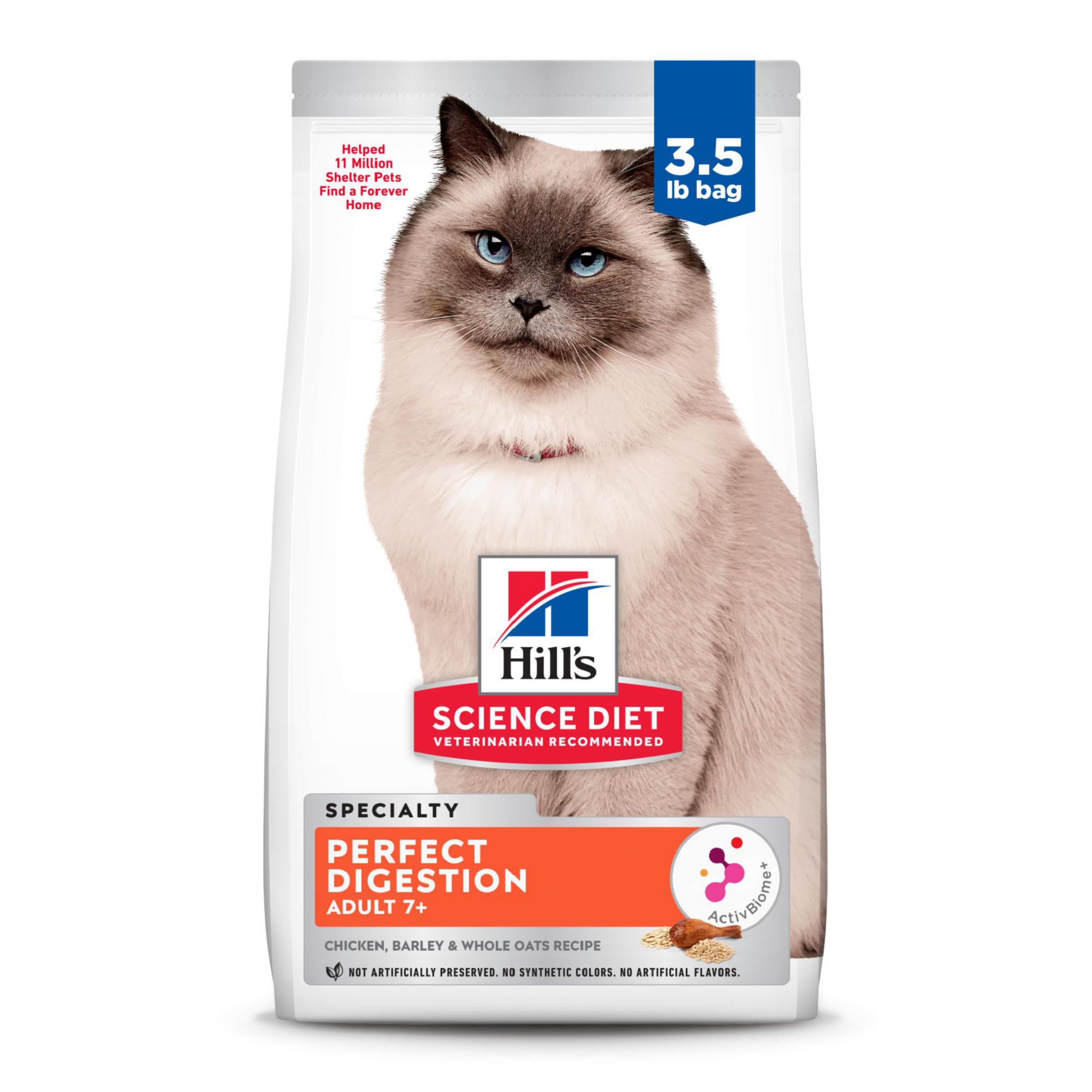 Hill's Science Diet Adult 7+ bolsa 3,5 lb enfoque digestión equilibrada para gatos