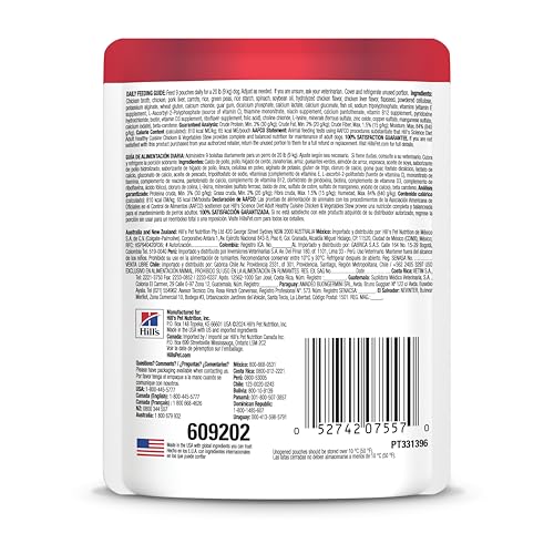 Hill's Science Diet estofado de pollo con verduras para perros activos.