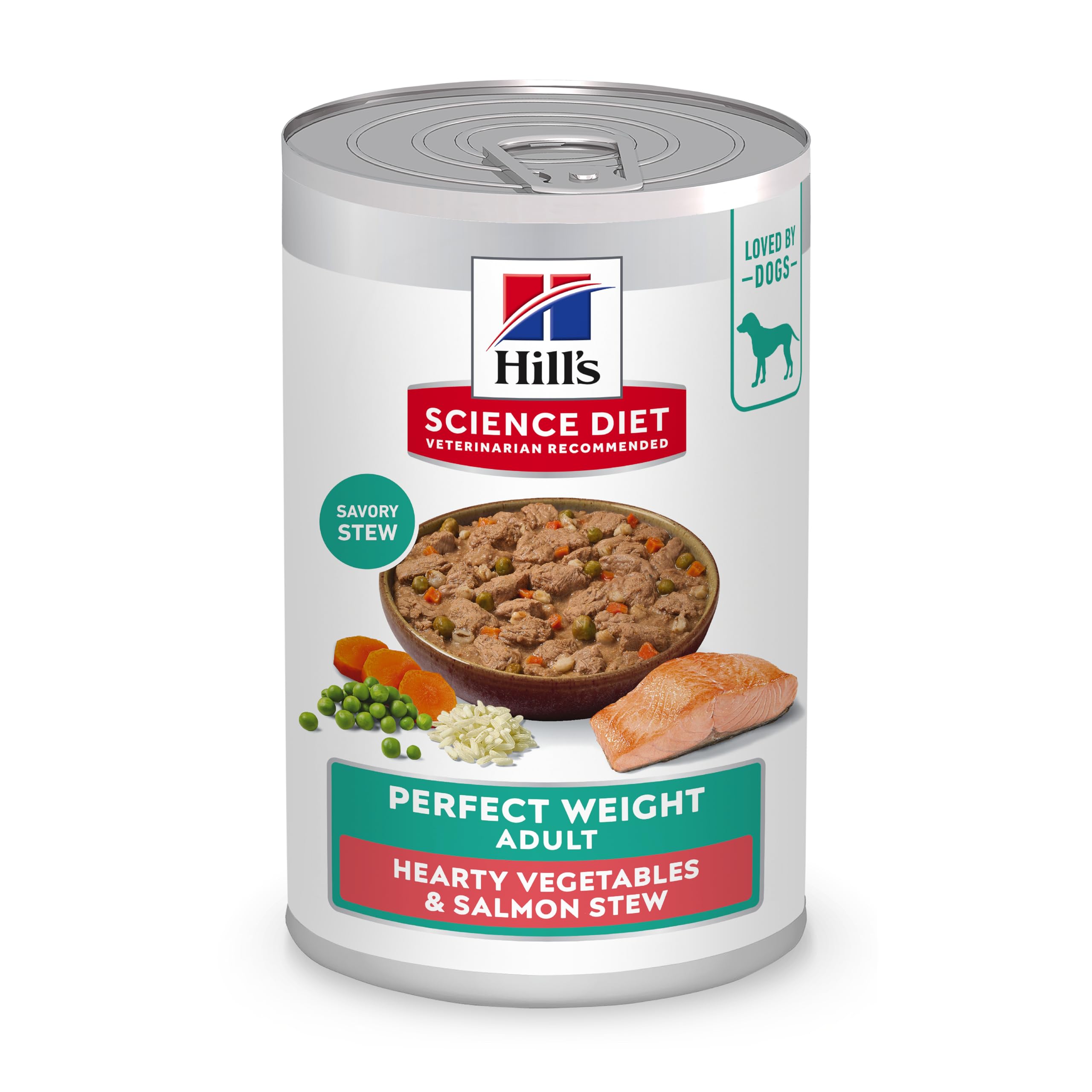 Hill's Science Diet Adult Perfect Weight con salmón y vegetales, estofado en lata 355 g.