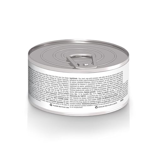 Hill's Science Diet Adult 7+ res y cebada: paquete de 24 latas para rutina diaria