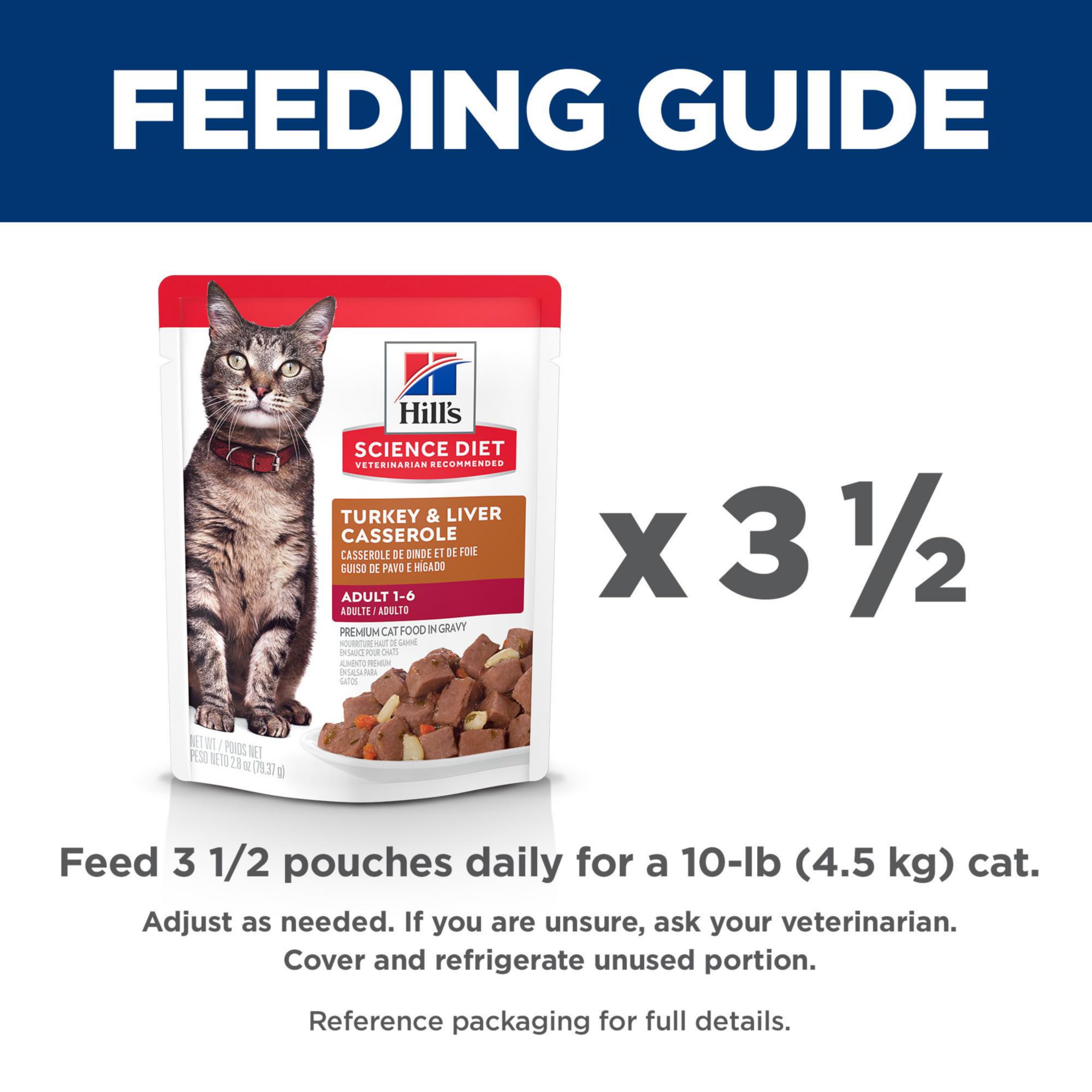 Nutrición equilibrada para gatos adultos con proteína de calidad.