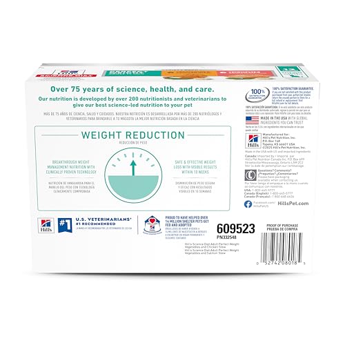Hill's Science Diet adulto 1-6, salmón y verduras; bolsa 2,8 oz para sabor y digestión suave.