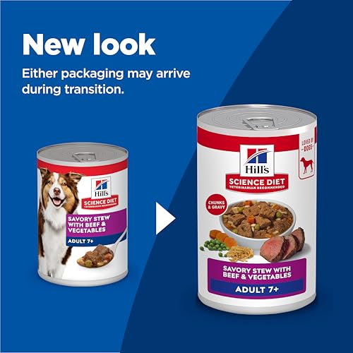 Lata abierta Hill's Science Diet Adult 7+ con carne y verduras para energía diaria