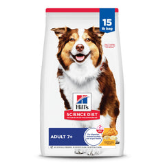 Hill's Science Diet Adult 7+ para perros, bolsa de pollo 15 lb, apoyo a energía diaria.
