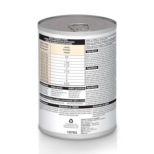 Hill's Science Diet estofado pollo y verduras en paquete 12 latas; conveniencia para familias.