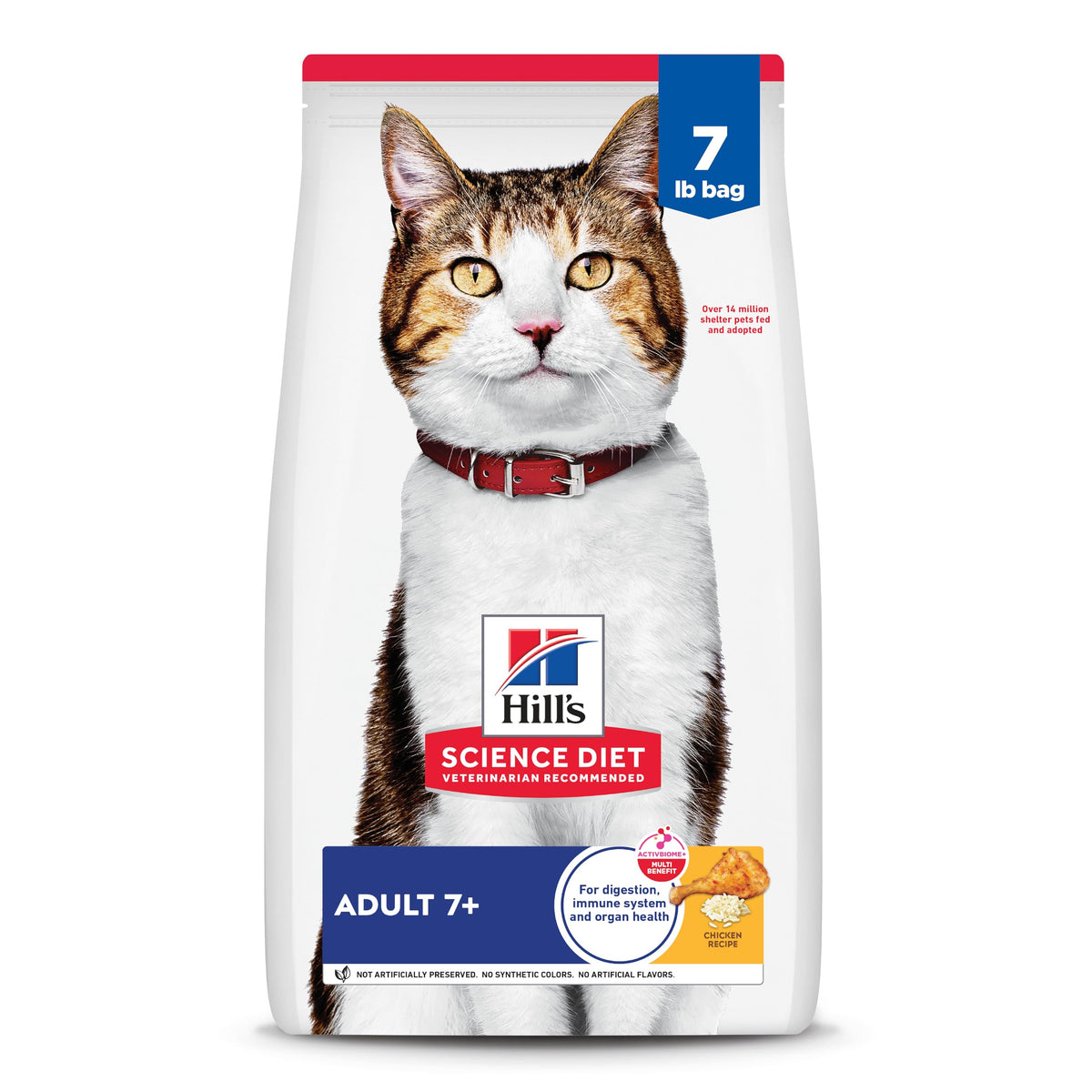 Hill's Science Diet Adult 7+ en bolsa-7-libras para gatos mayores, cómodo para la despensa