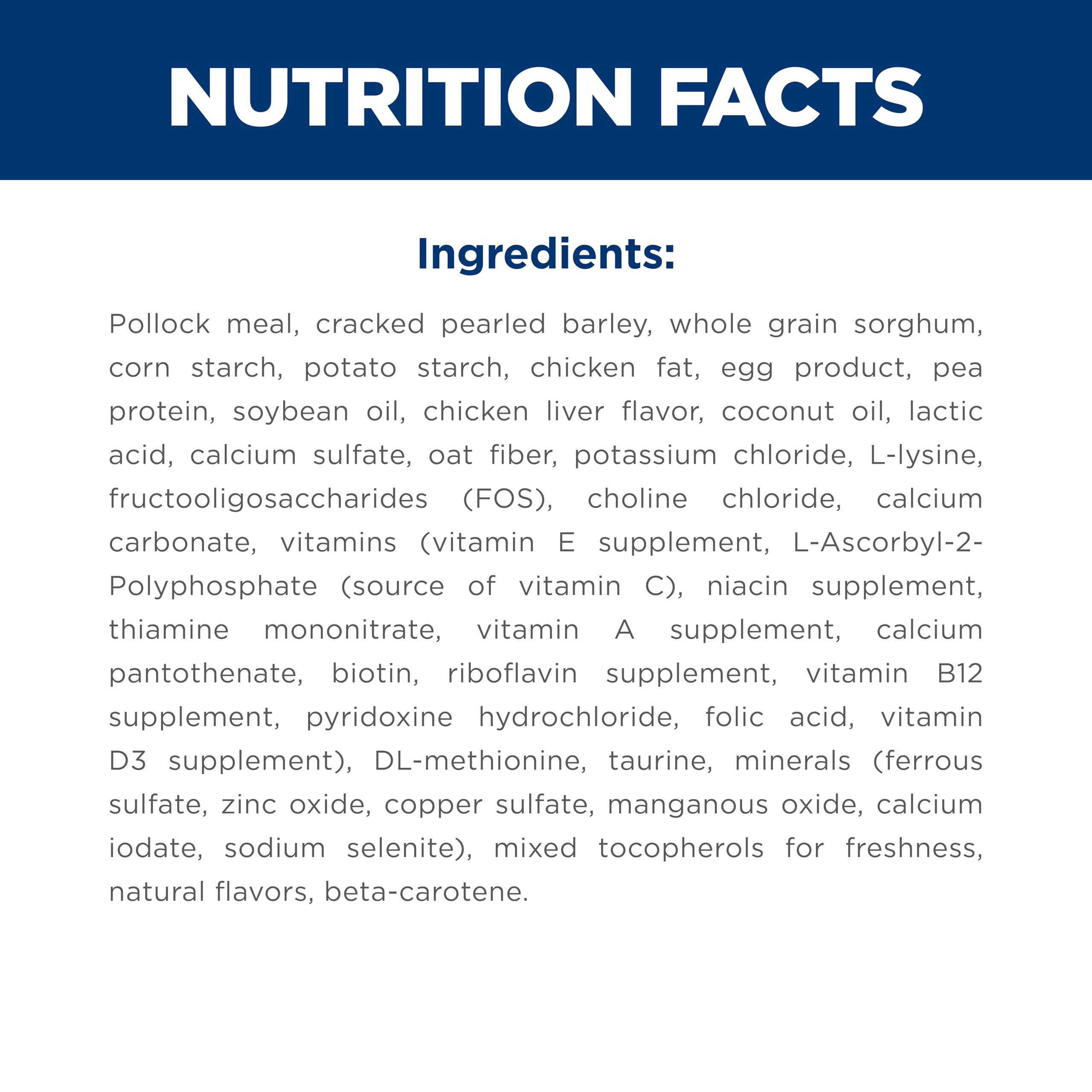 Hill's Science Diet, 29 nutrientes clave para gatos adultos.