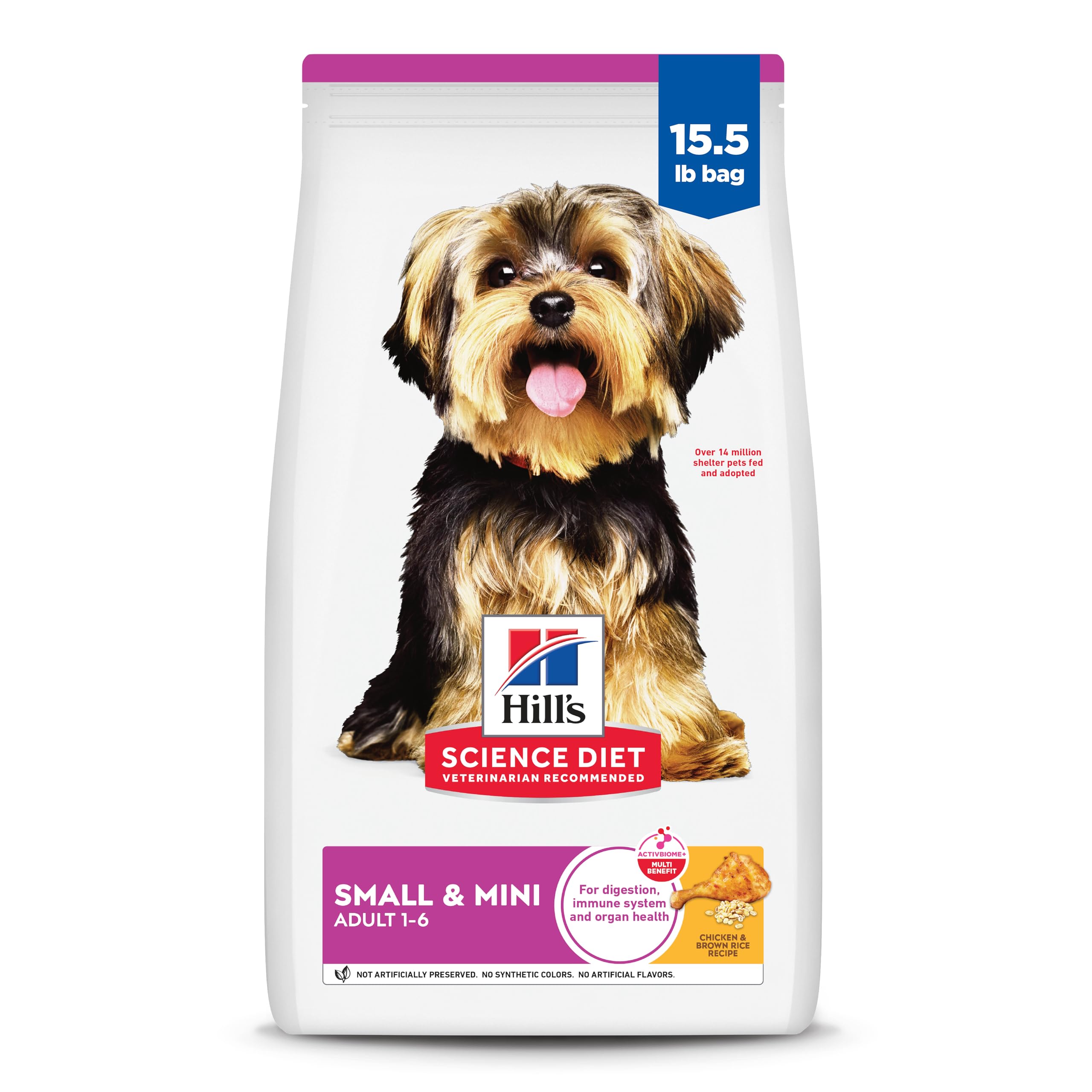 Hill's Science Diet para adultos pequeños, bolsa de 7 kg, pollo y arroz, apoyo para peso ideal.