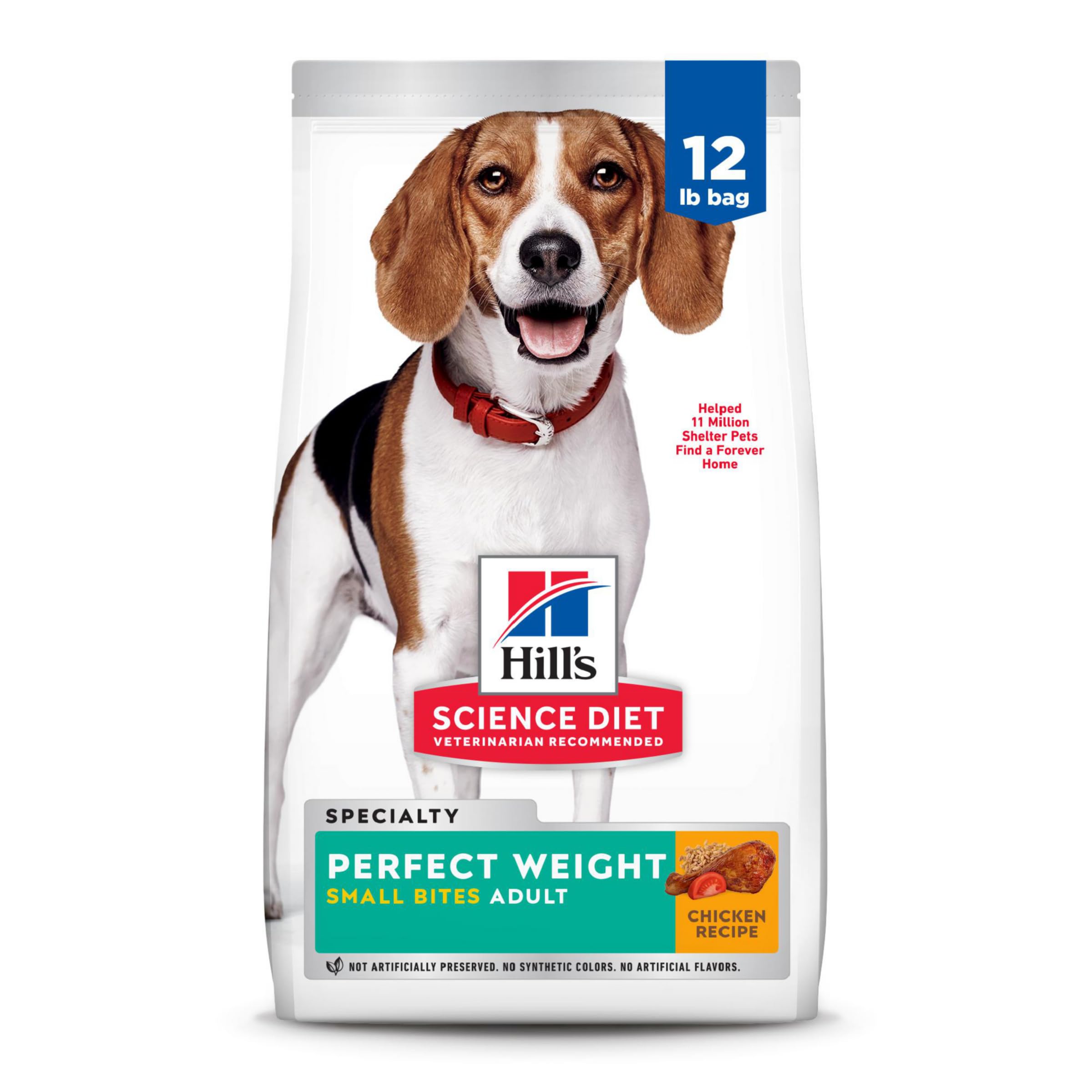 Hill's Science Diet Adulto Peso Perfecto, croquetas pequeñas con pollo y arroz, para control de peso