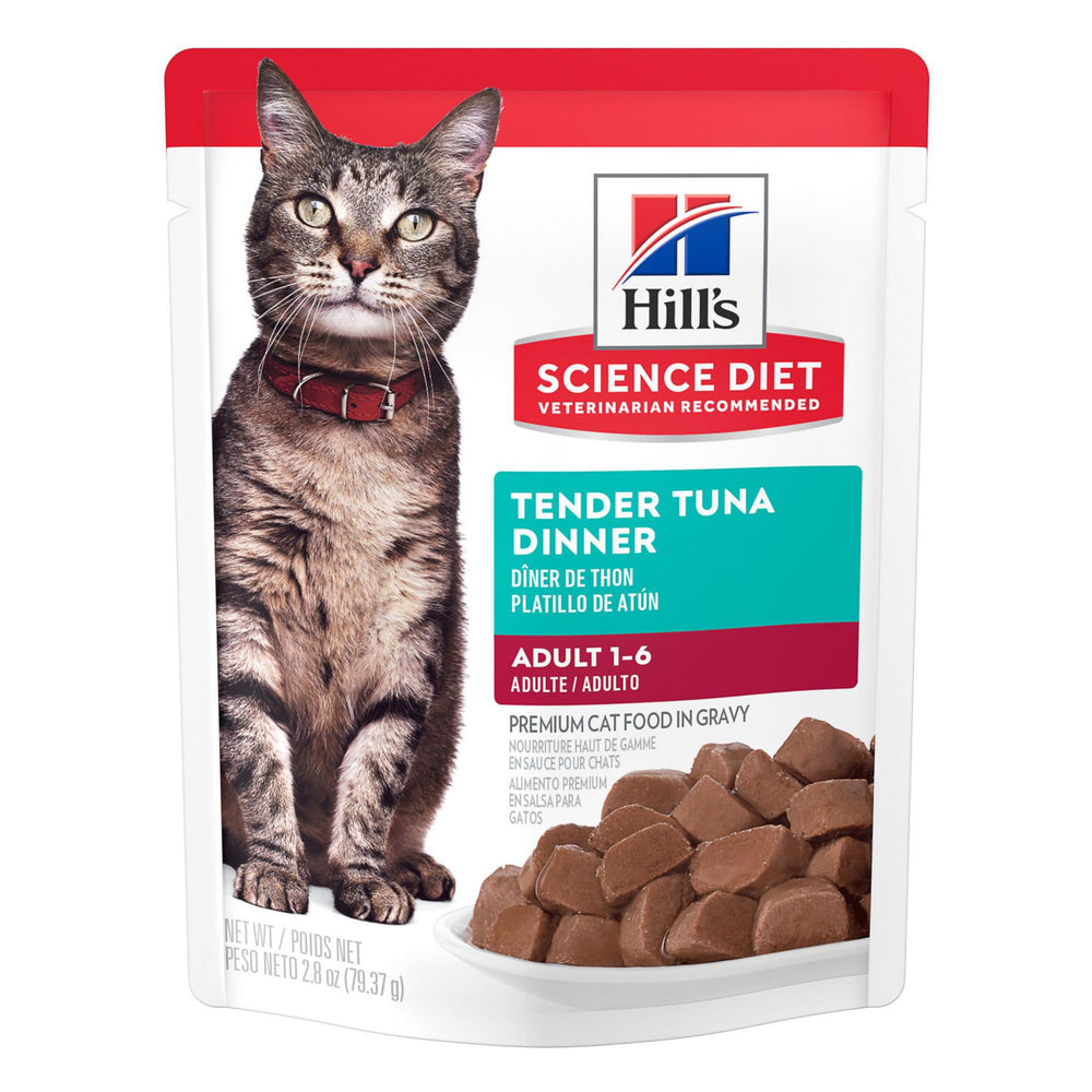 Hill's Science Diet Adulto con atún en bolsa 2.8 oz porciones fáciles de servir