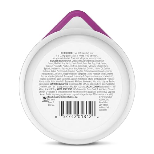 Hill's Science Diet Cachorro Pequeño – comida húmeda con DHA para desarrollo cerebral
