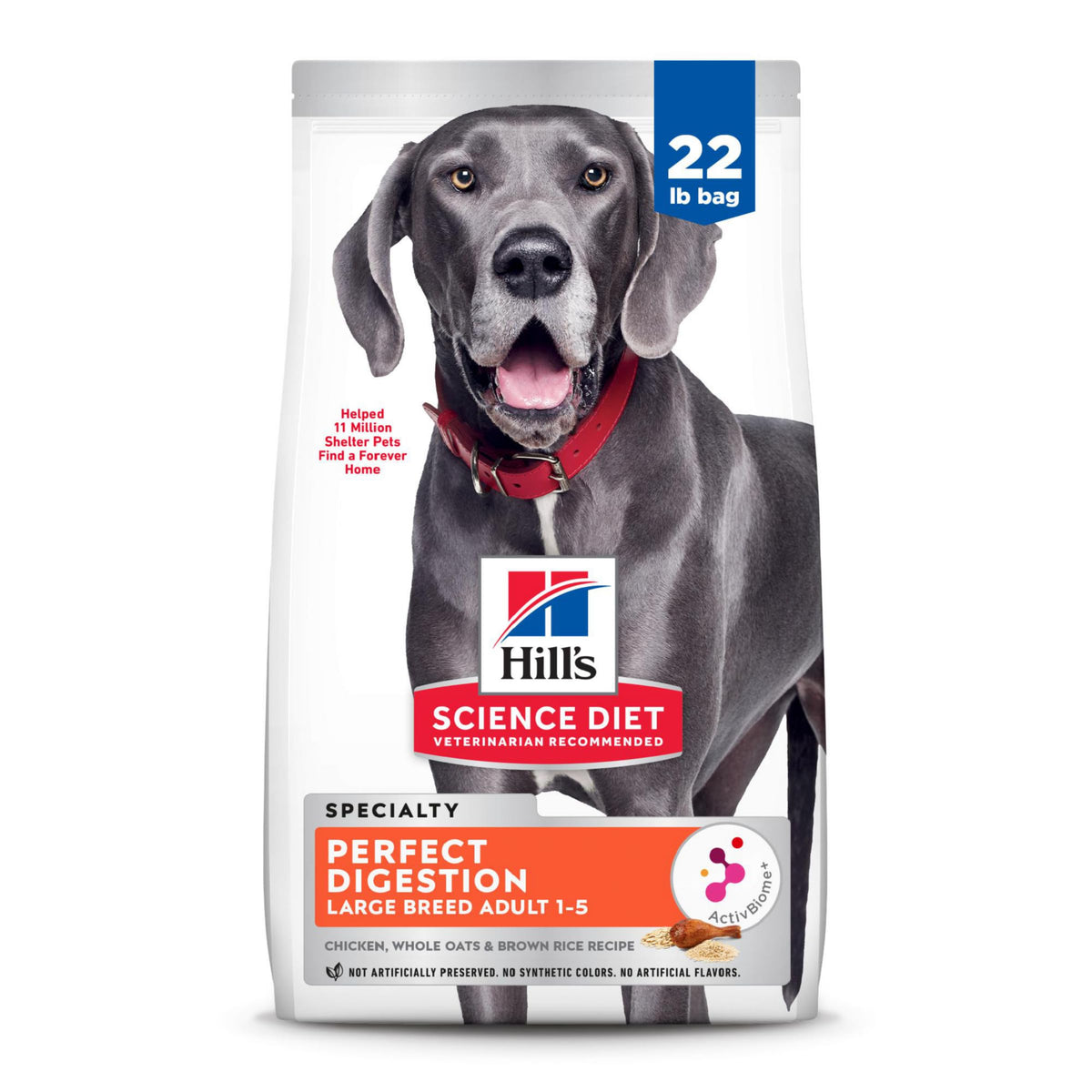 Hill's Science Diet digestión perfecta para raza grande, bolsa de 22 lb, apoyo digestivo.