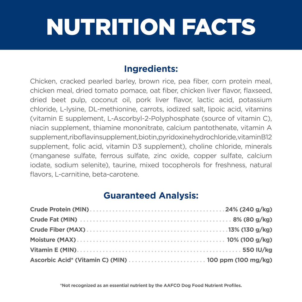 Hill's Science Diet elaborado en Estados Unidos con ingredientes globales confiables.