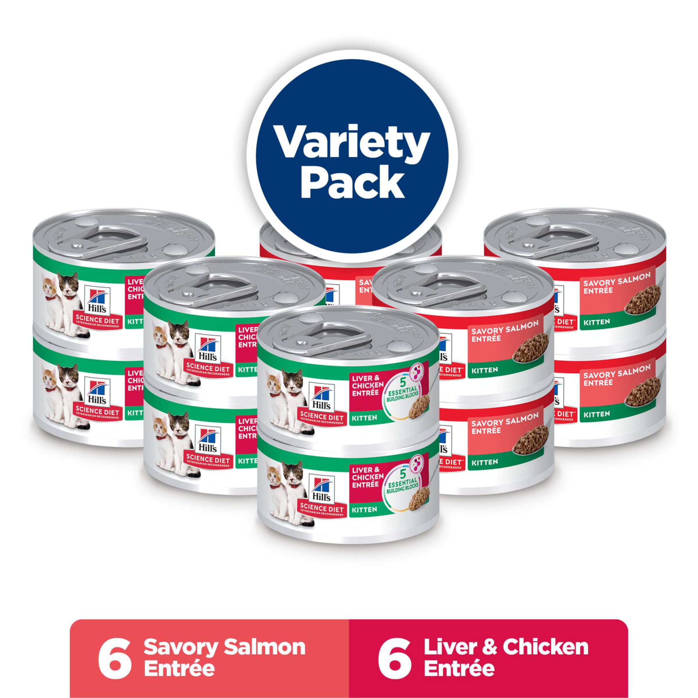 Hill's Science Diet gatito variedad de caja, 12 latas para gatitos