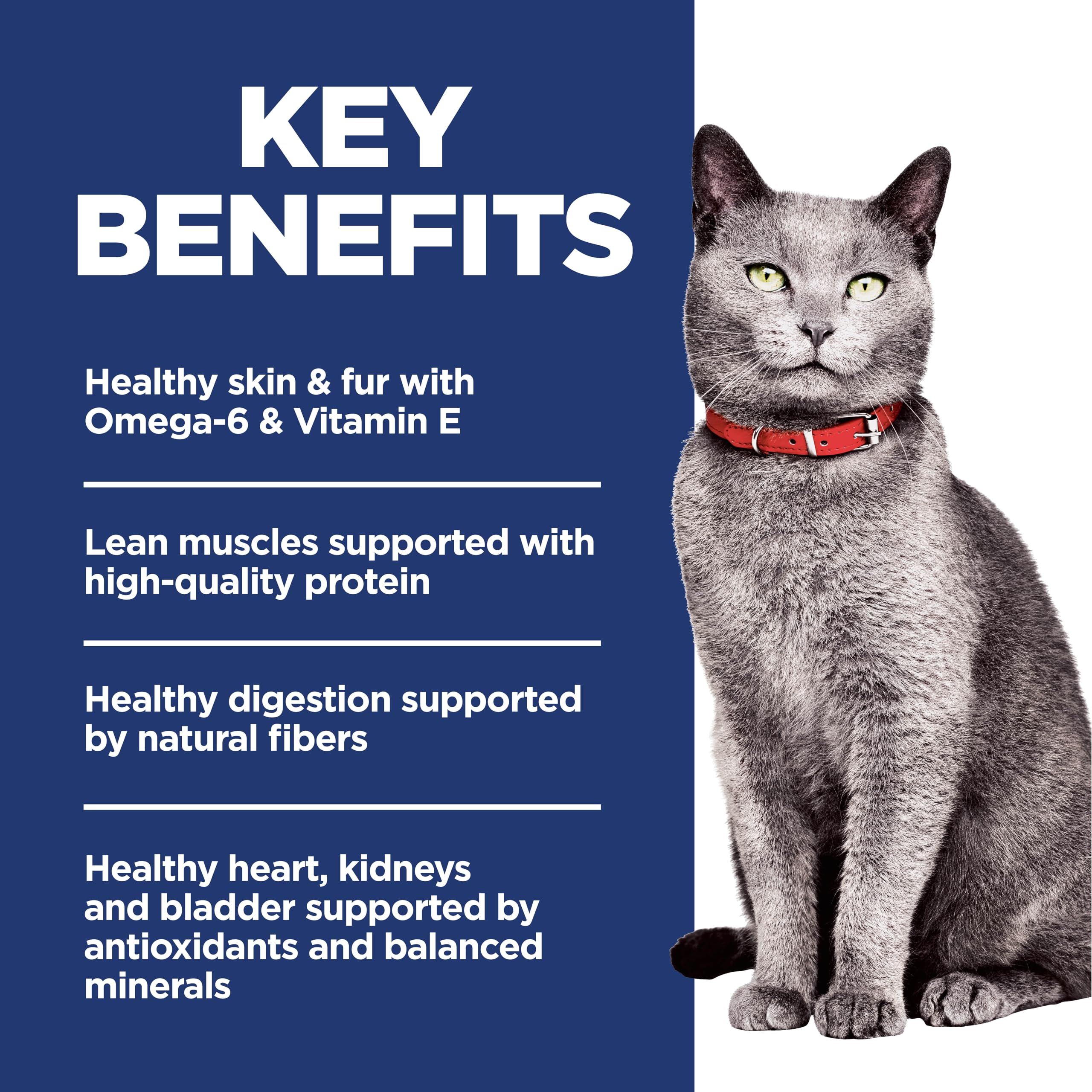 Hill's Science Diet Gato Adulto 7+ empaque en EE. UU. para confianza