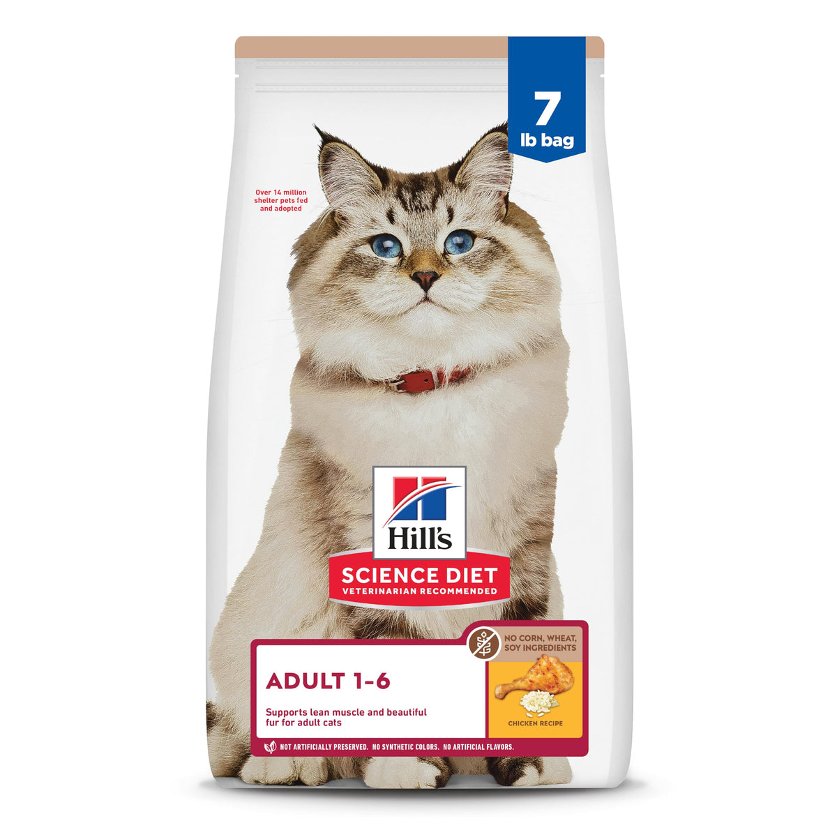 Hill's Science Diet Gato Adulto envase de 7 lb con croquetas equilibradas para energía diaria