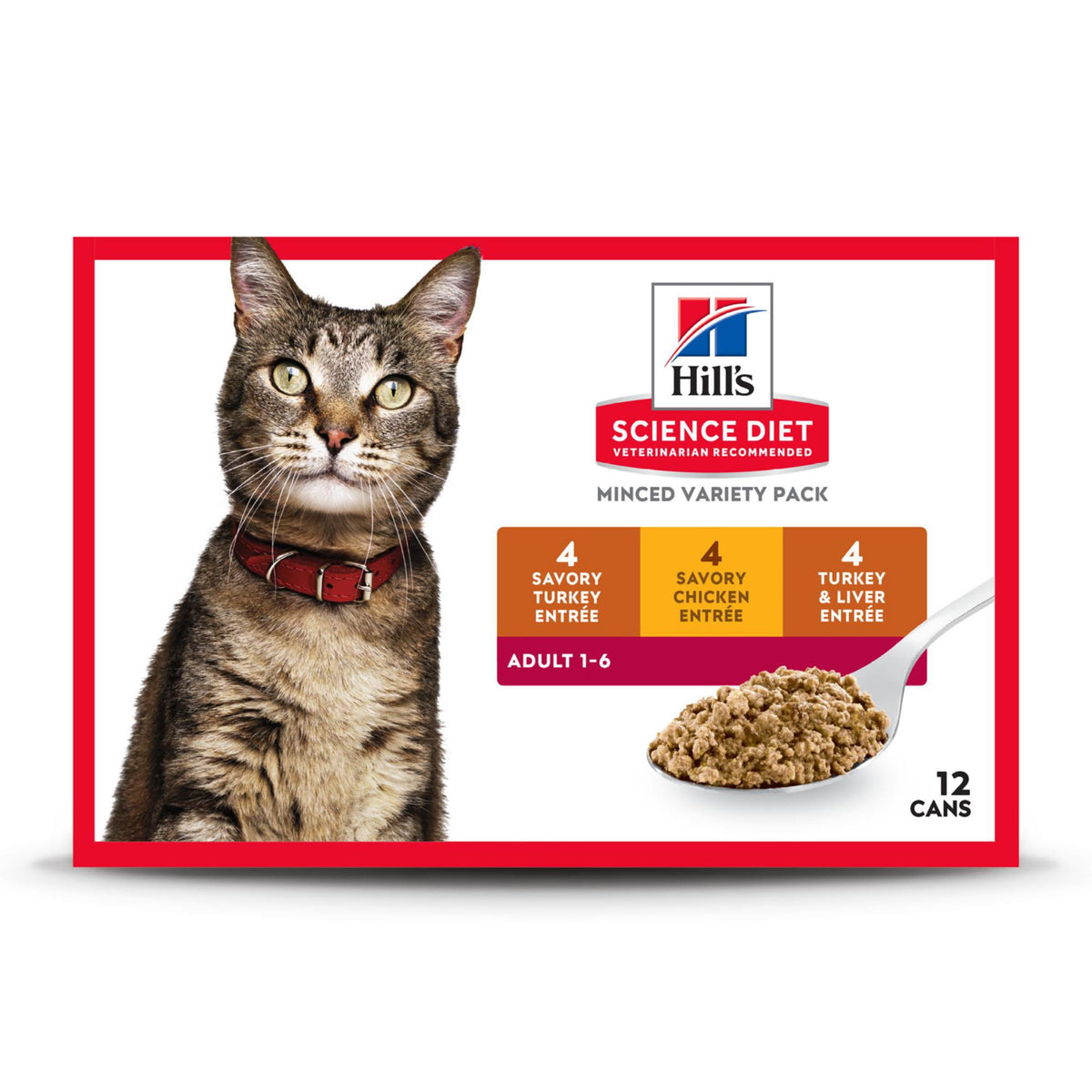 Hill's Science Diet para gatos: variedad con pavo e hígado en lata de 5.5 oz para músculos magros.
