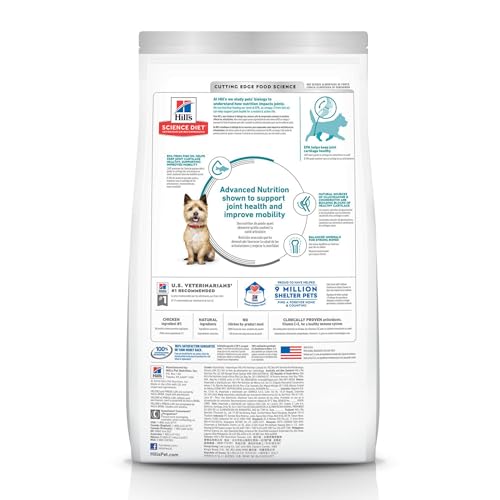 Hill's Science Diet glucosamina y condroitina para articulaciones saludables en perros pequeños.