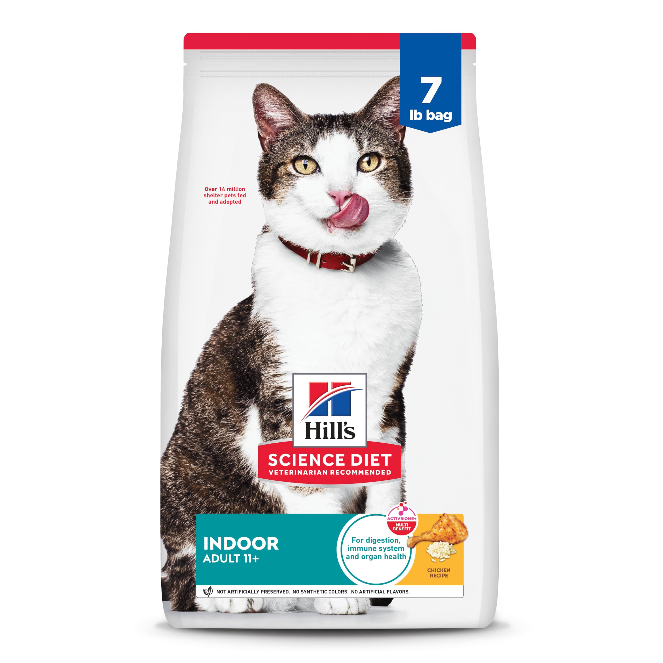 Hill's Science Diet Indoor 11+ bolsa 7 lb, croquetas para gatos mayores en interiores