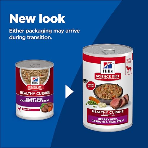 Lata de Hill's Science Diet 12,5 oz con estofado de carne y verduras para perros.