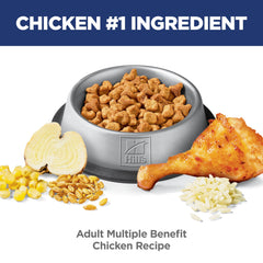 Croquetas de Hill's Multi-Benefit para gatos adultos con pollo.