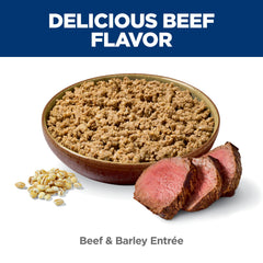 Hill's Science Diet Puppy Small & Mini Beef & Barley con textura suave para cachorros.