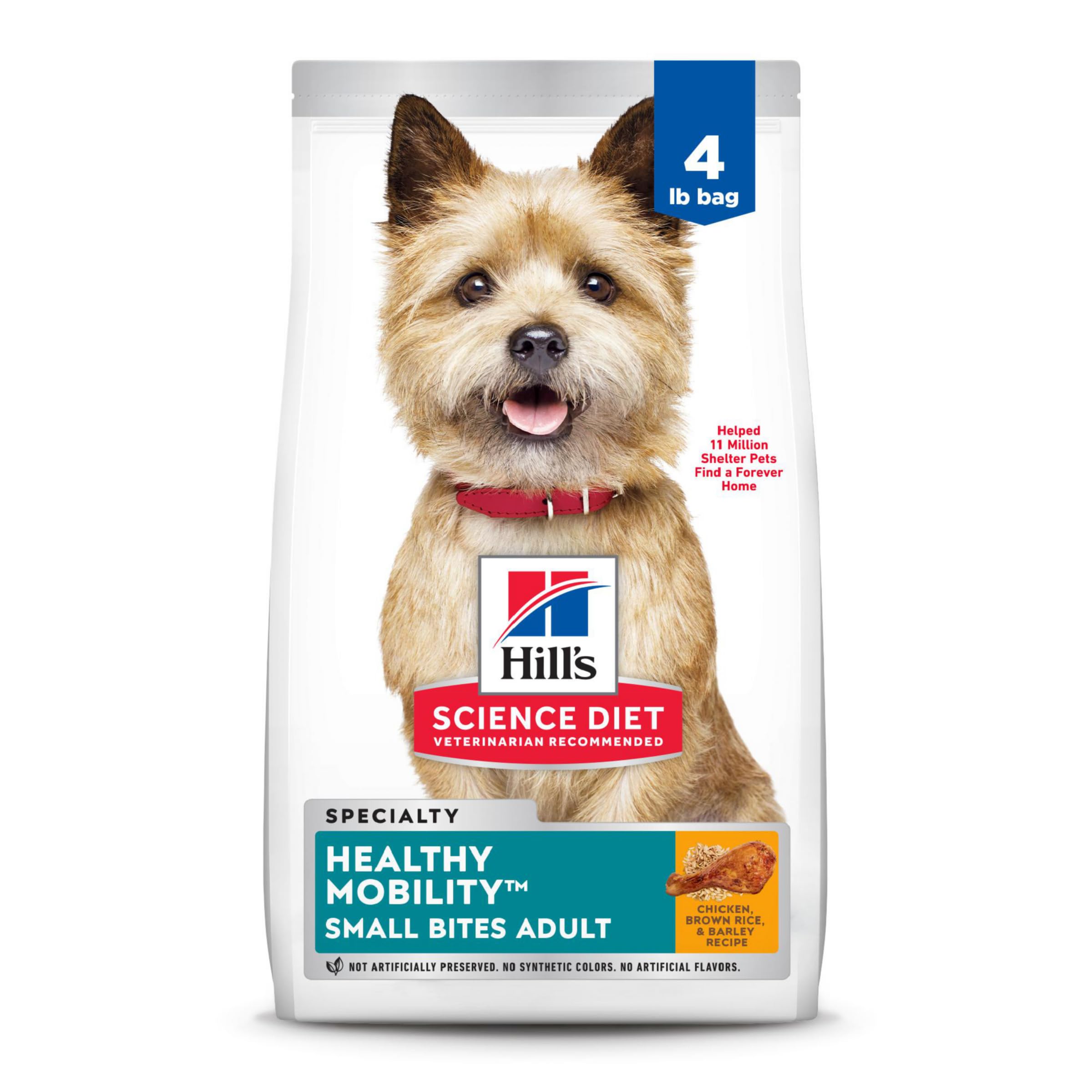 Hill's Science Diet Healthy Mobility para perros pequeños, bolsa de 4 lb, croquetas para movilidad.