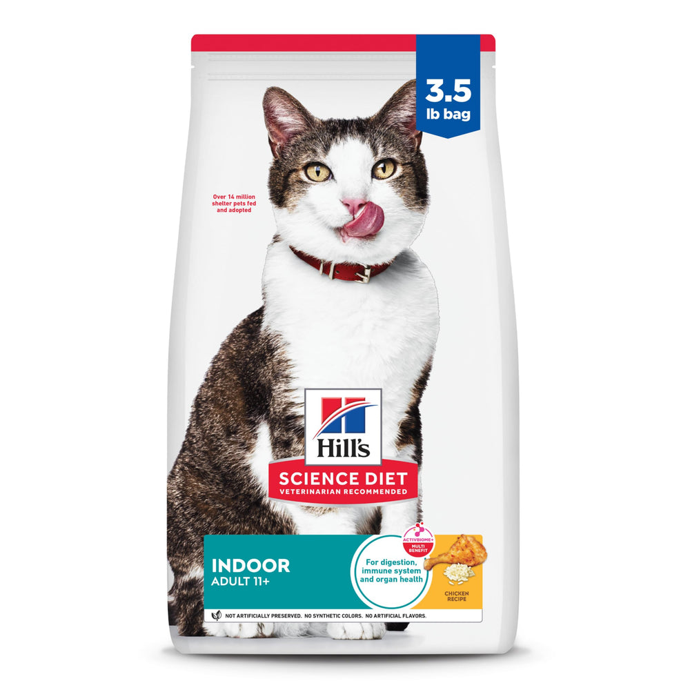 Hill's Science Diet Senior 11+ Indoor: bolsa de comida seca que apoya digestión en gatos mayores
