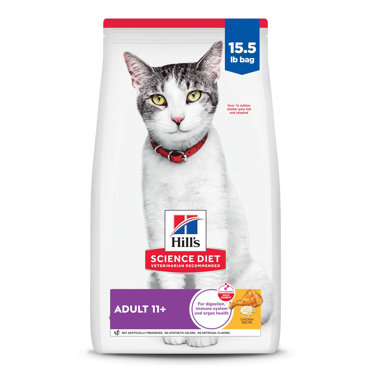 Hill's Science Diet Senior 11+ pollo: bolsa de comida para gatos mayores que se mantienen activos.