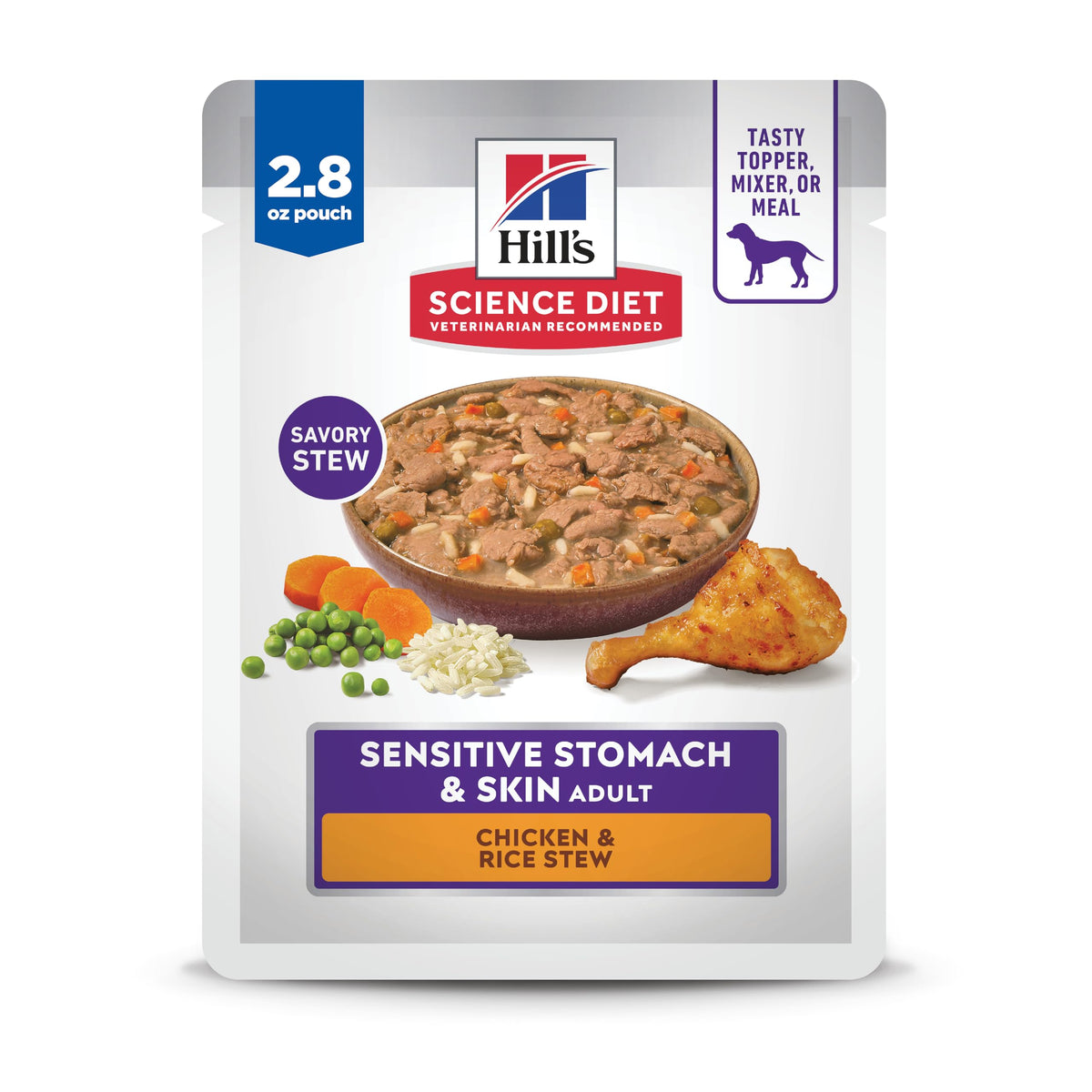 Hill's Science Diet Sensitive estómago-piel, bolsa, favorece digestión y pelaje.