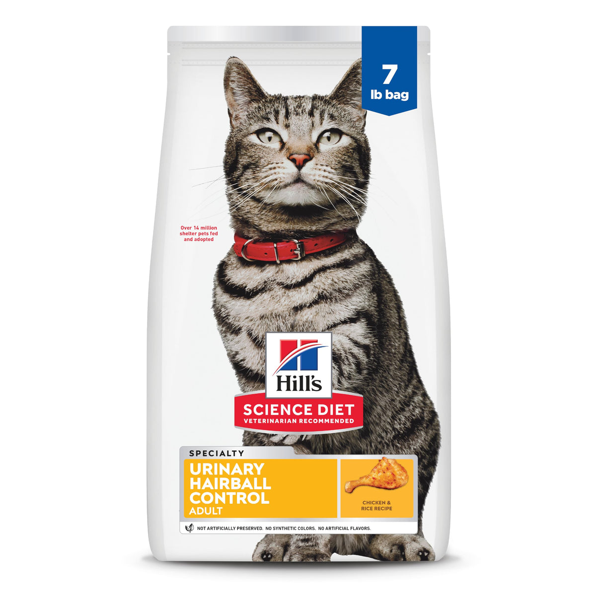 Hill's Science Diet Urinary Hairball Control para gatos adultos, bolsa de 7 lb, apoyo urinario