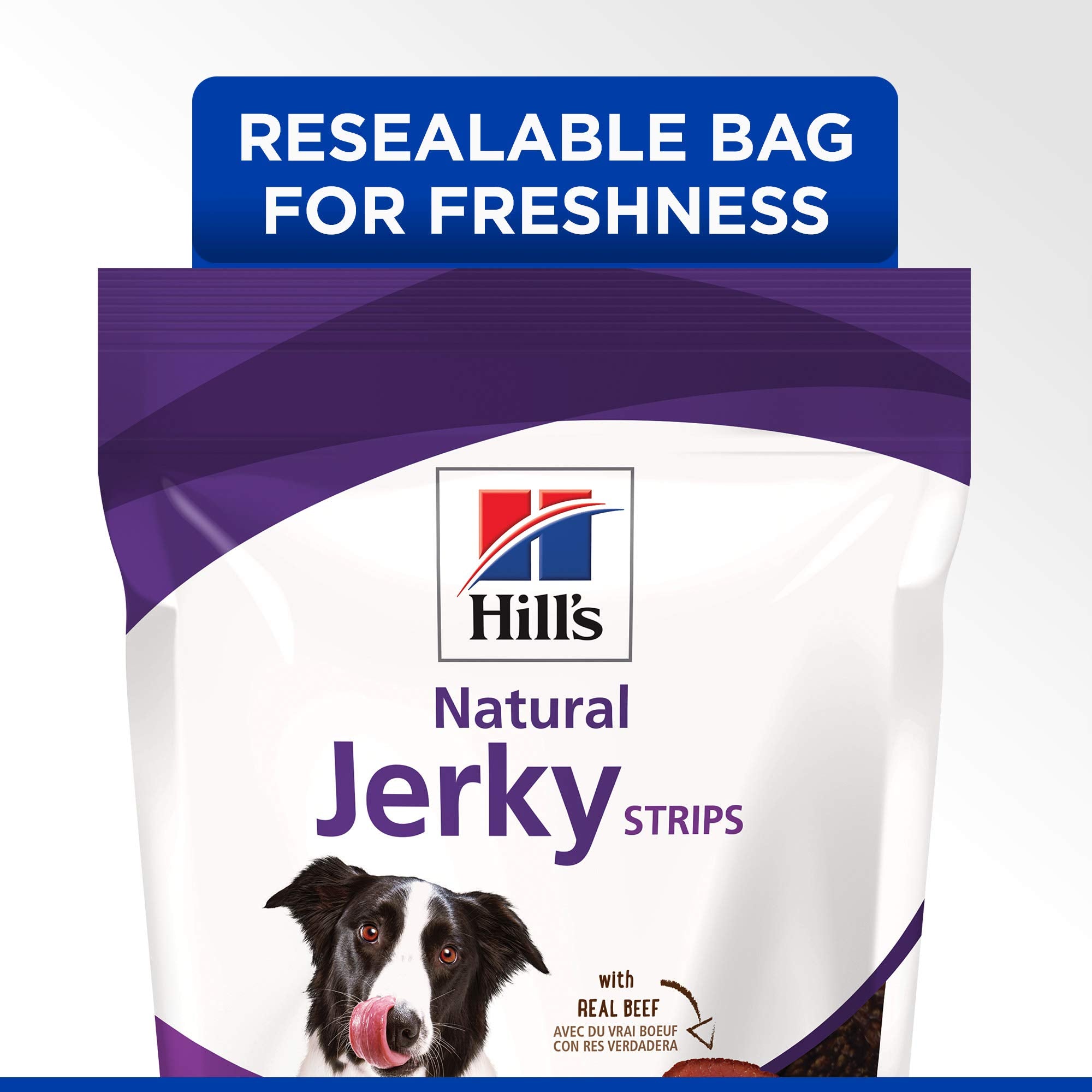 Hill's ternera, tiras para perro, hecho en EE.UU. con ingredientes globales.