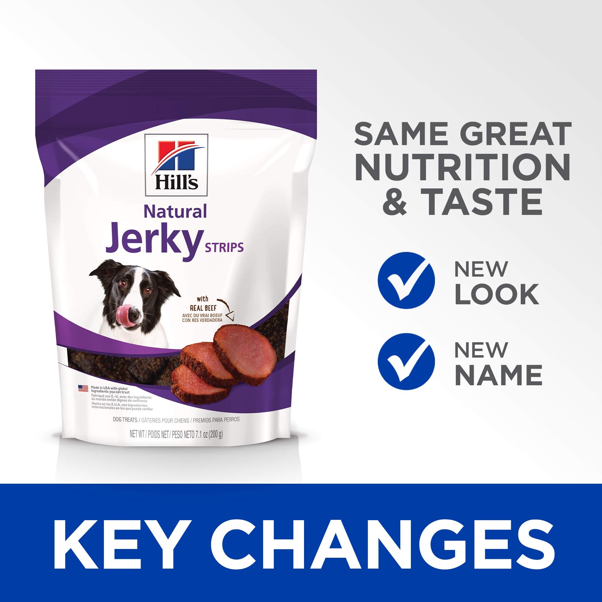 Hill's ternera, tiras para perro, ingredientes confiables a nivel mundial.