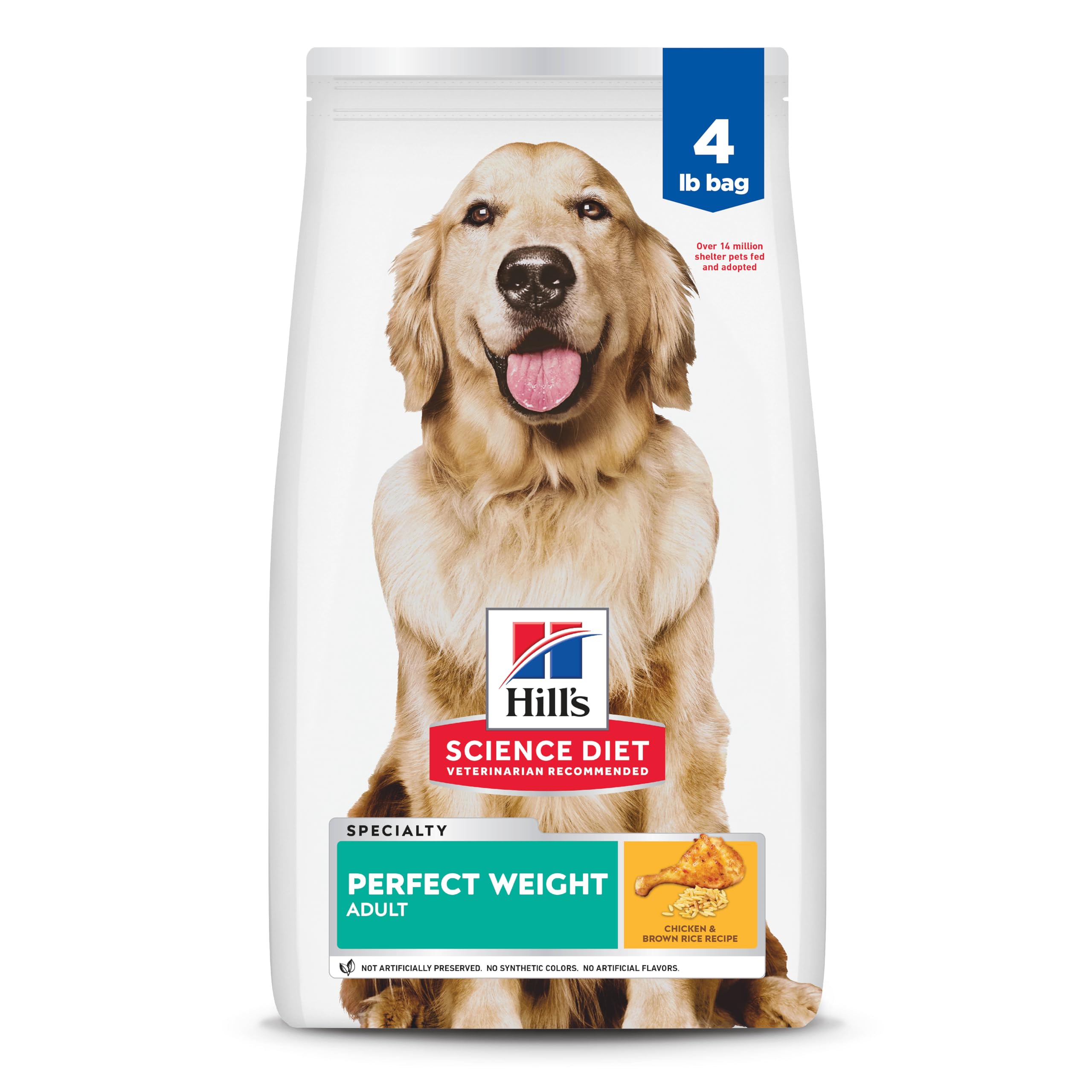 Hill's Ciencia Diet para perro adulto, peso perfecto, bolsa de 4 lb