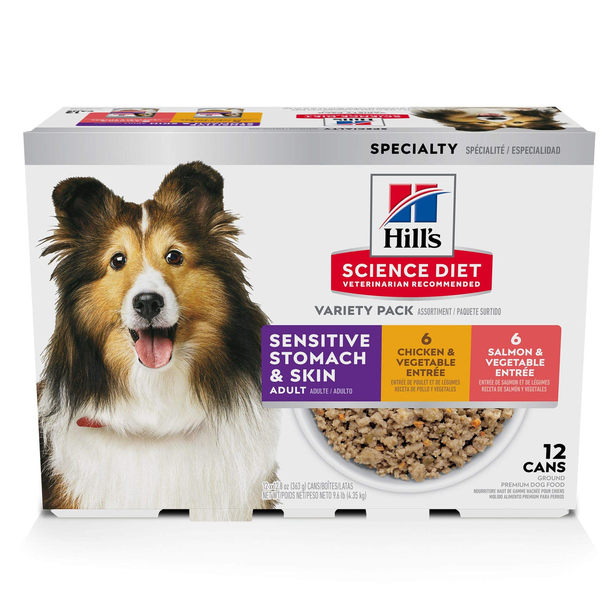 Hill's Science Diet lata de pollo con verduras, apoyo digestivo para perros adultos.